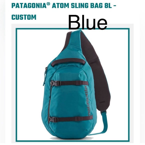 Patagonia’s 8L Atom Sling bag NEW with tags in print turquoise blue - Picture 4 of 11
